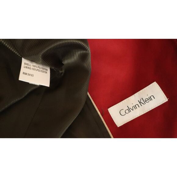 Calvin Klein Oxblood Red Trench Coat Belted Mid Length Double Breasted XL Womens - Picture 7 of 9